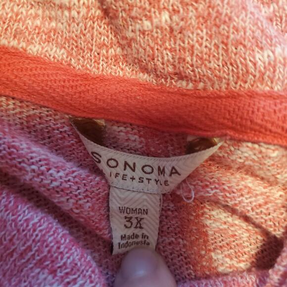 Sonoma Size 2X/3X Cowl Neck Heathered Pink Active Sweatshirt FLAW - Picture 5 of 8